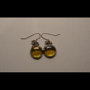 Smart Glass Kathleen Plate Irredescent Gold Glass Earrings